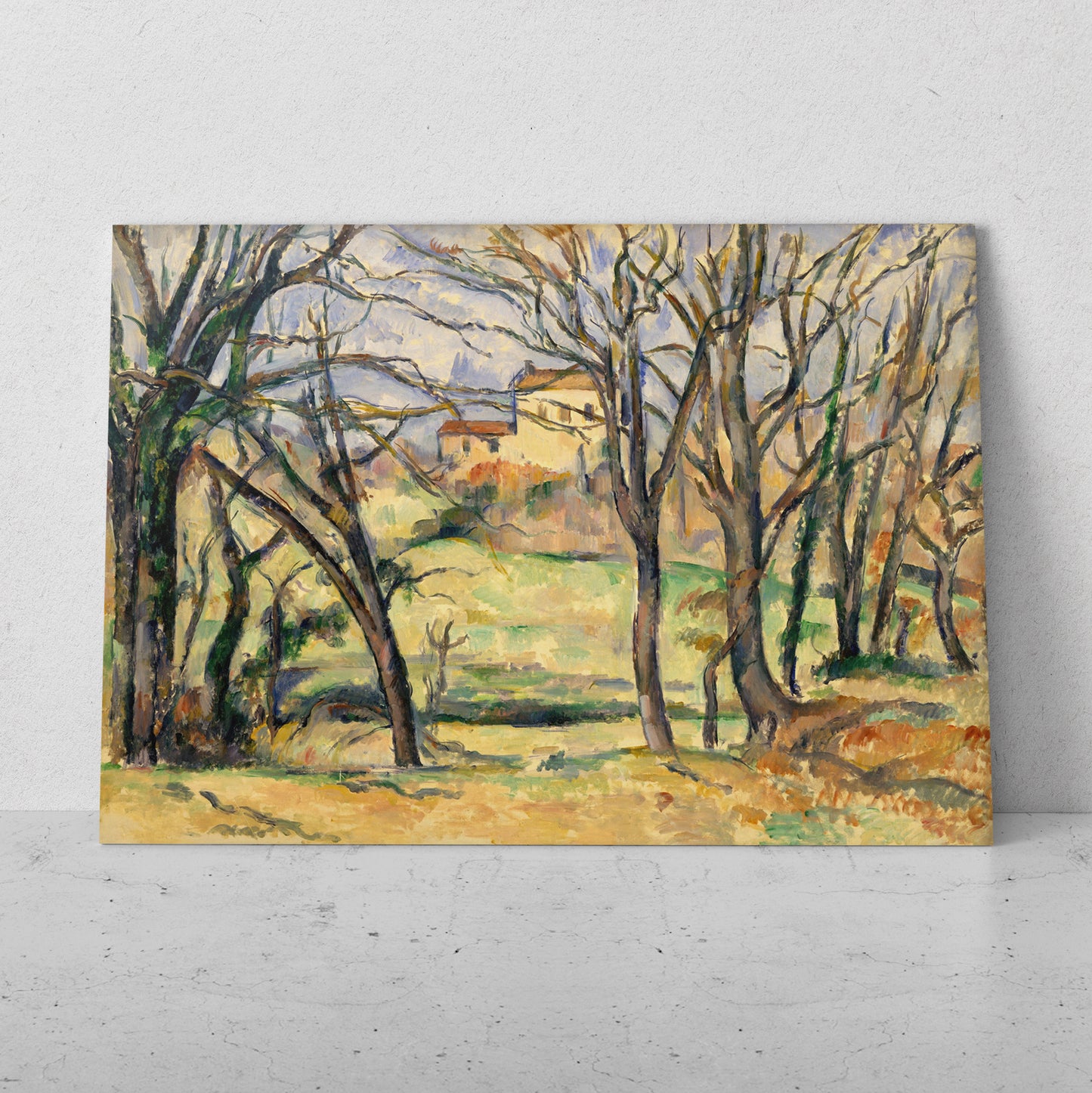 Árboles y casas cerca del Jas de Bouffan - Paul Cezanne (Horizontal)