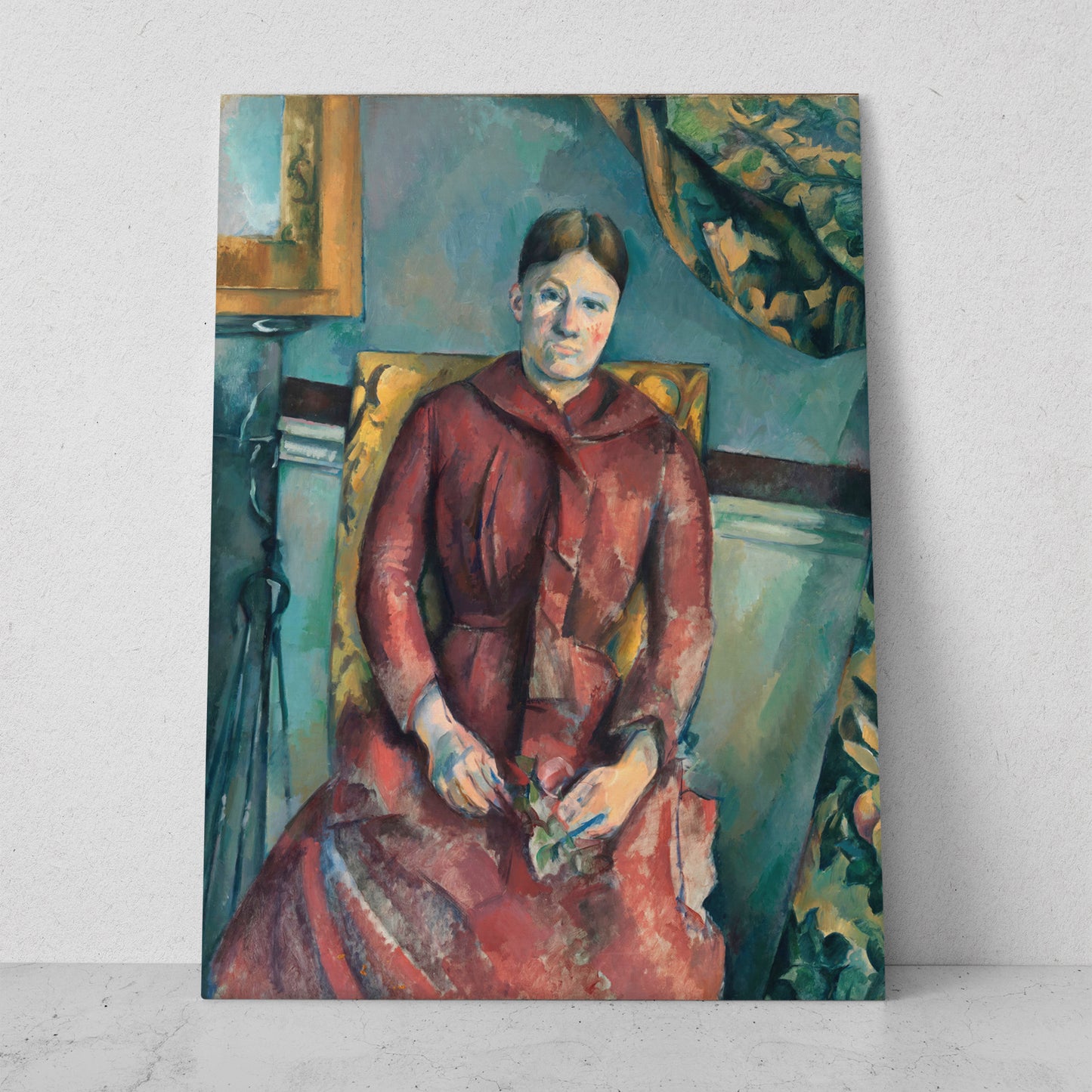 Madame Cézanne con un vestido rojo- Paul Cezanne (Vertical)
