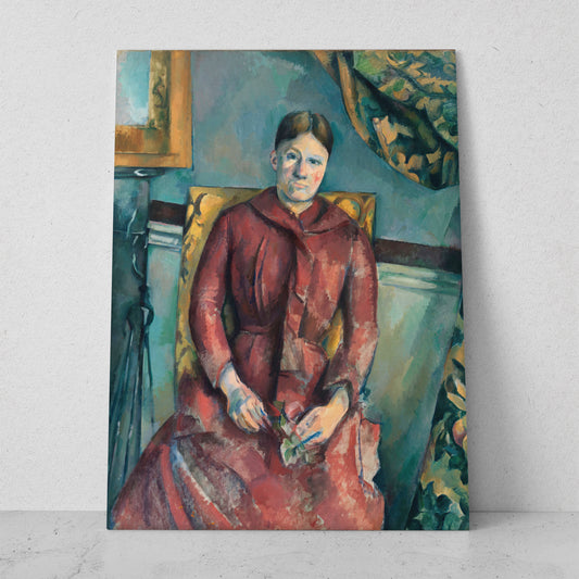 Madame Cézanne con un vestido rojo- Paul Cezanne (Vertical)