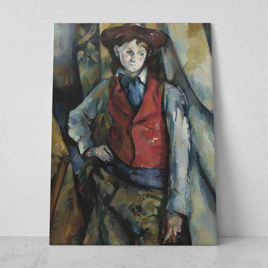 El niño del chaleco rojo - Paul Cezanne (Vertical)