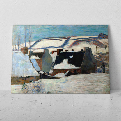 Pueblo bretón bajo la nieve - Paul Gauguin (Horizontal)