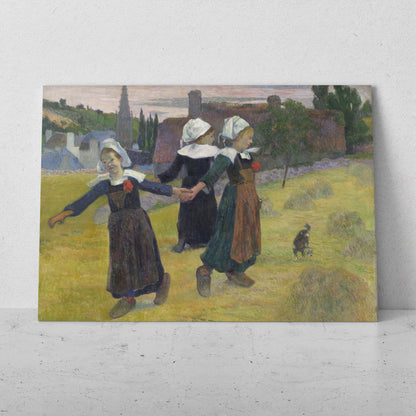 La ronda de las niñas bretonas - Paul Gauguin (Horizontal)