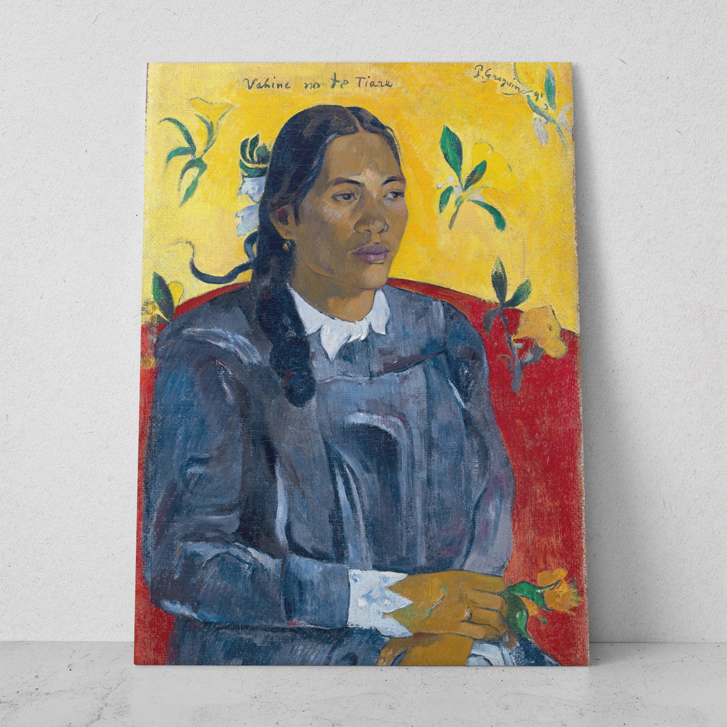 Mujer con una flor - Paul Gauguin (Vertical)
