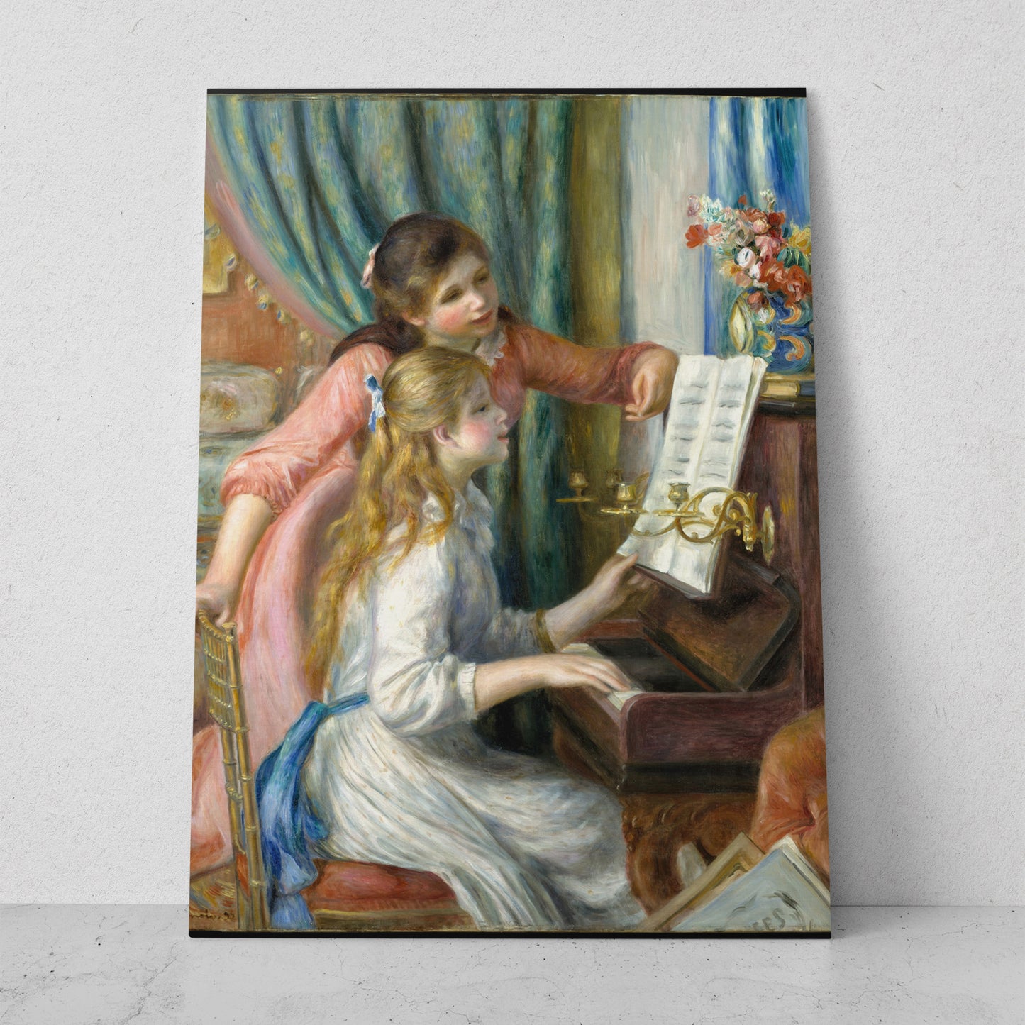Dos jóvenes al piano - Pierre Auguste Renoir (Vertical)