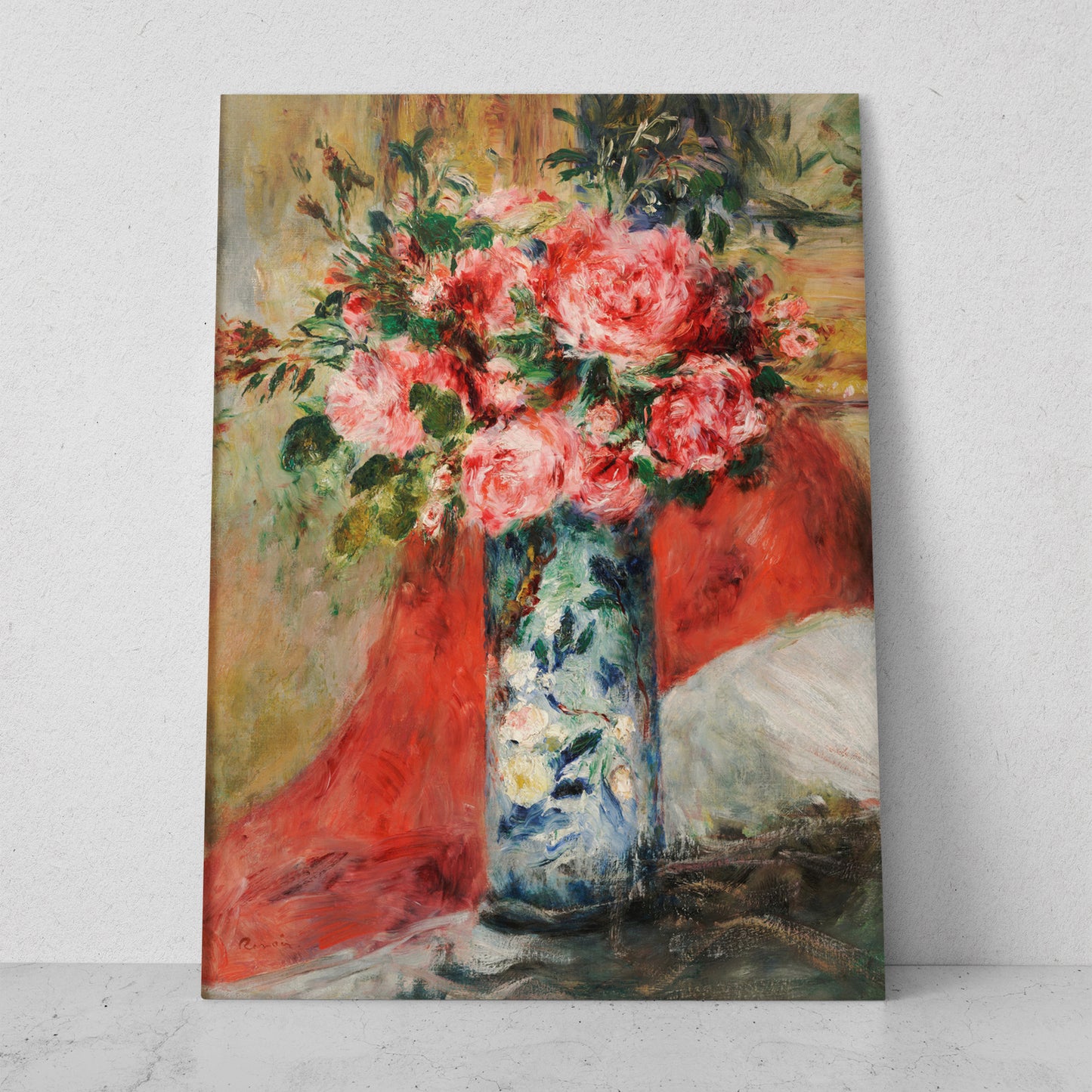 Rosas y peonías - Pierre Auguste Renoir (Vertical)