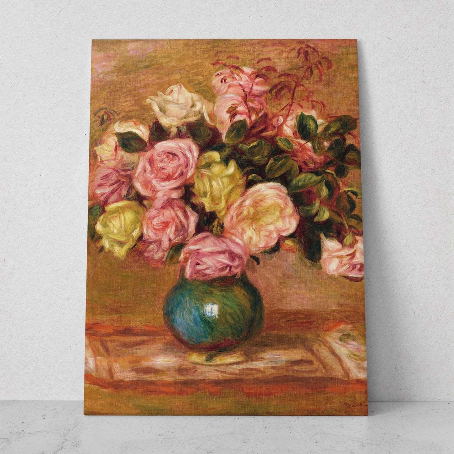 Rosas en un jarrón - Pierre Auguste Renoir (Vertical)