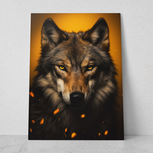 Lobo - Fondo Amarillo (Vertical)