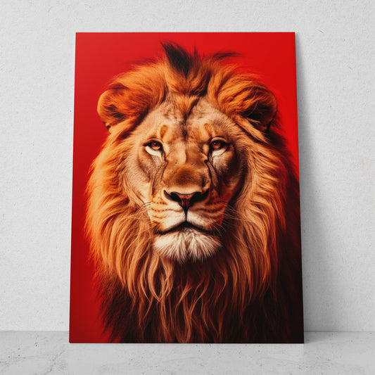 León - Fondo Rojo (Vertical)