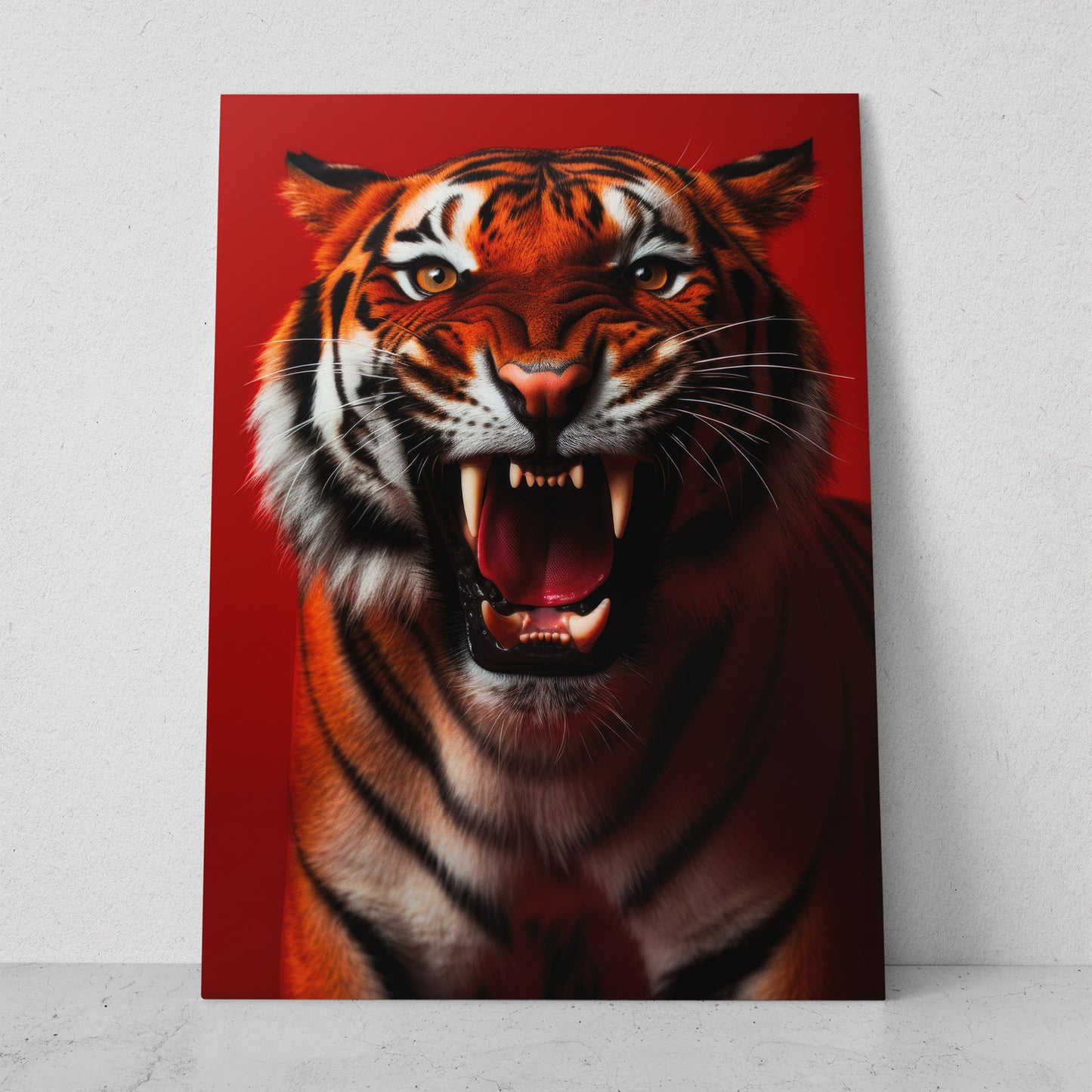 Tigre - Fondo Rojo (Vertical)