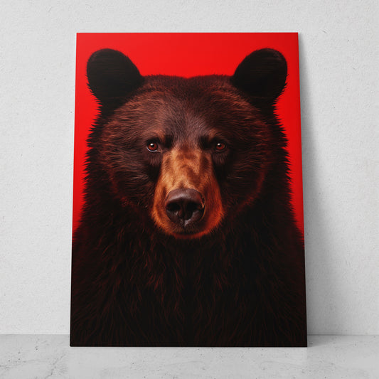 Oso - Fondo Rojo (Vertical)