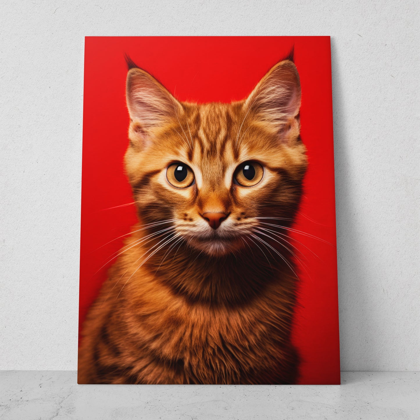 Gato - Fondo Rojo (Vertical)