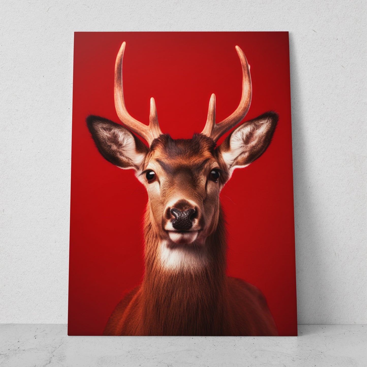 Venado - Fondo Rojo (Vertical)