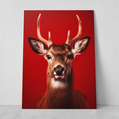 Venado - Fondo Rojo (Vertical)