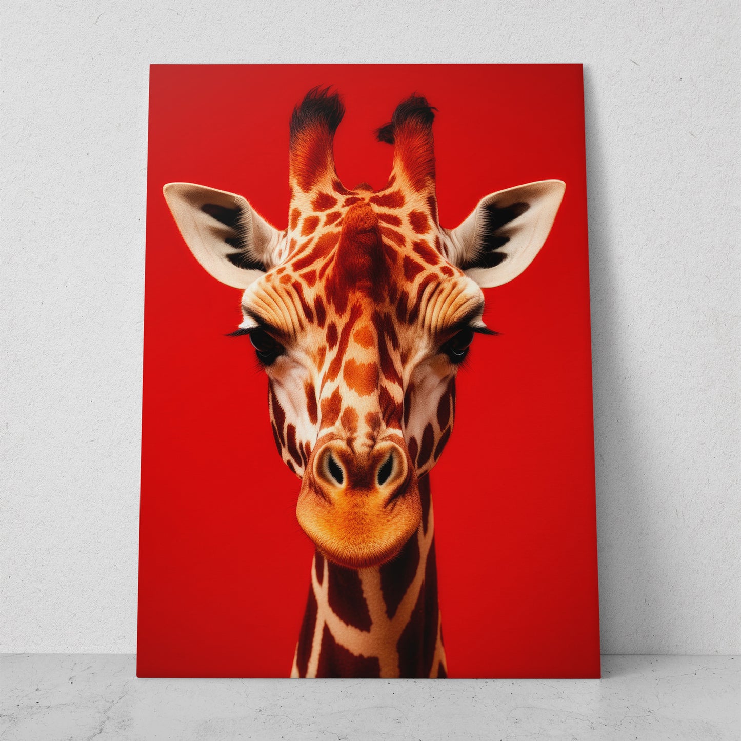 Jirafa - Fondo Rojo (Vertical)