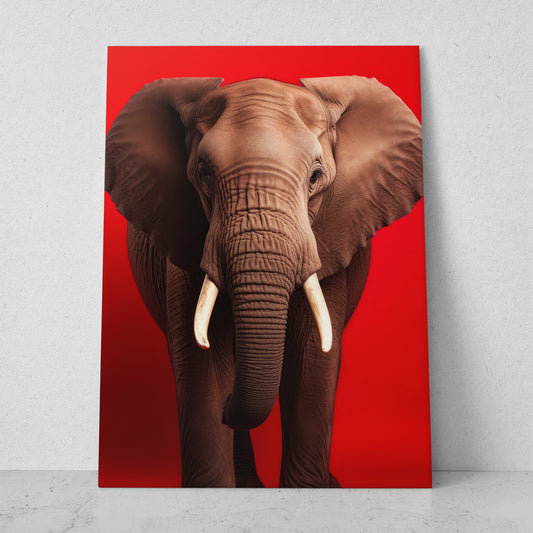 Elefante - Fondo Rojo (Vertical)
