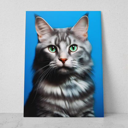 Gato - Fondo Azul (Vertical)