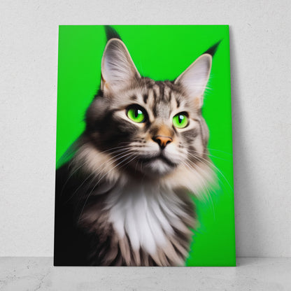 Gato - Fondo Verde (Vertical)