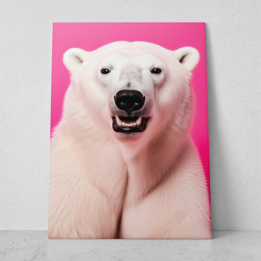 Oso polar - Fondo Rosa (Vertical)