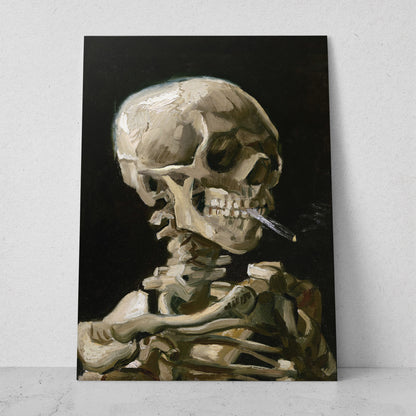 Calavera con cigarro encendido - Vincent van Gogh (Vertical)