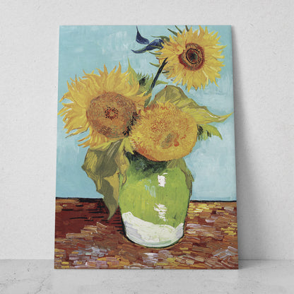 Jarrón con tres girasoles - Vincent van Gogh (Vertical)