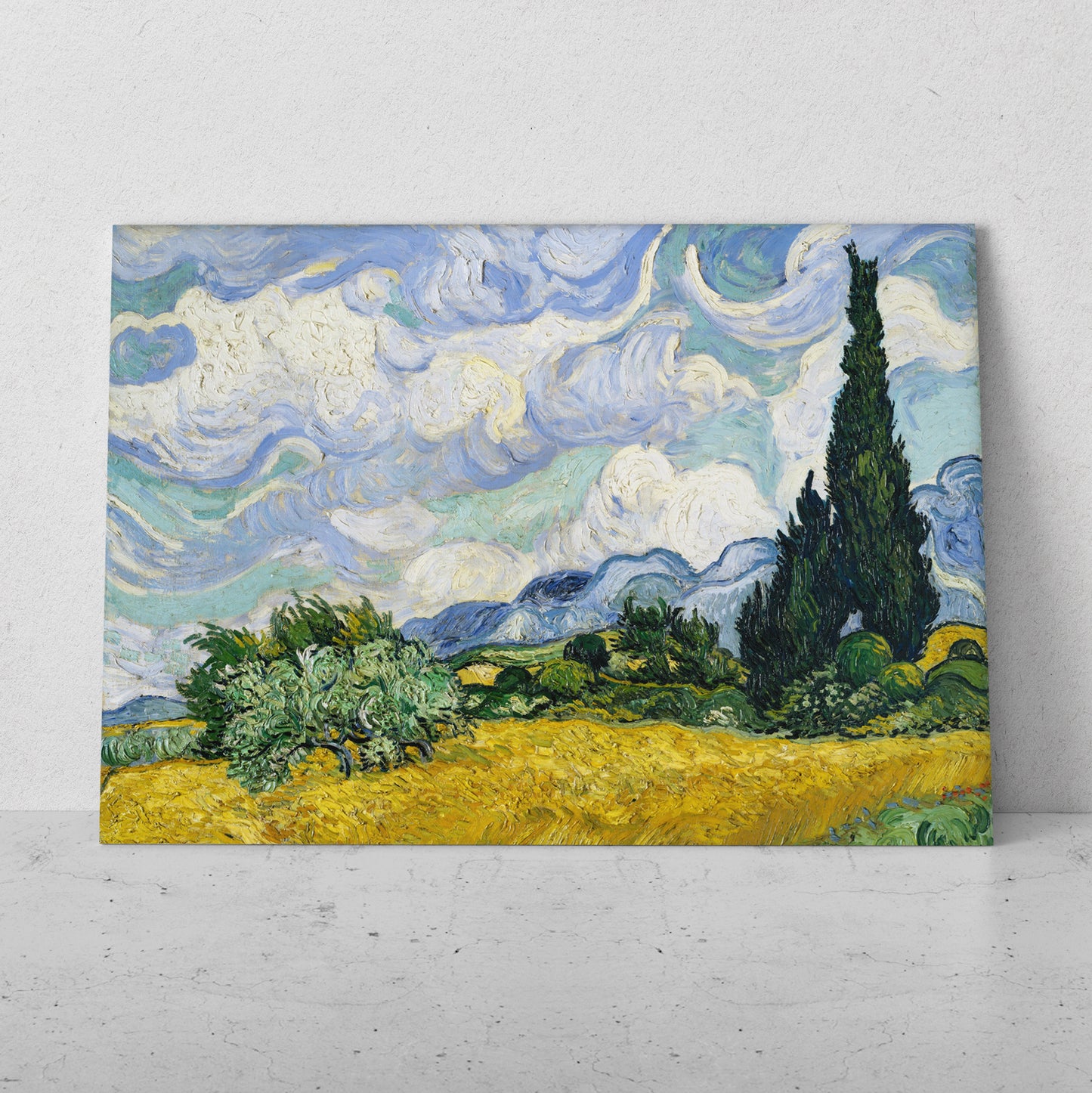 Campo de trigo con cipreses - Vincent van Gogh (Horizontal)