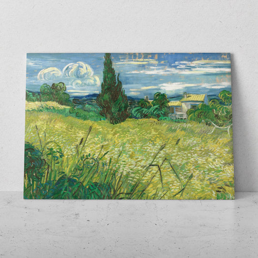 Trigal verde con ciprés- Vincent van Gogh (Horizontal)